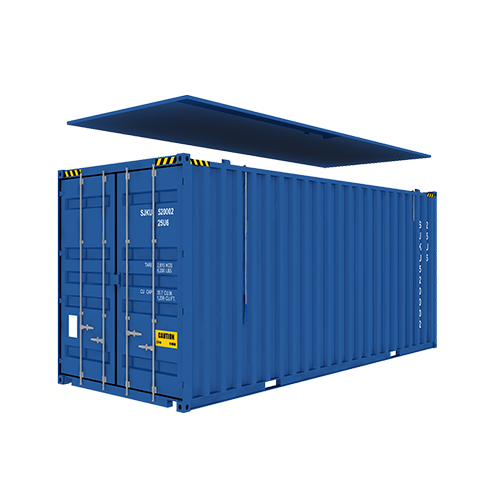 20 ft Åpen topp stål bulk, med hardt tak