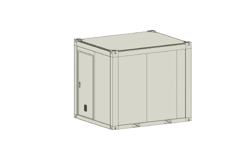 10 ft Kontormodul. Oppsatt